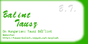 balint tausz business card